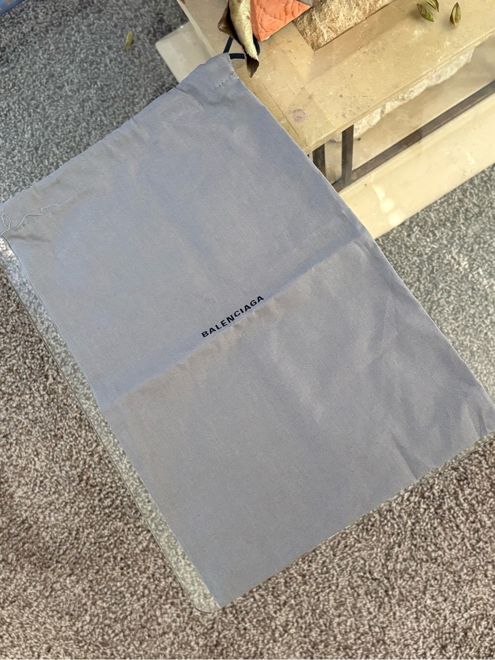 Balenciaga grey Fabric Dust Cover with Black Logo